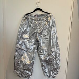 Urban Outfitters Silver Cargo Balloon Pants (L)
